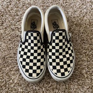Vans Off White Checkered Slip-ons